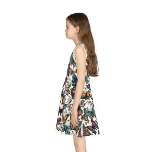 Girls Sleeveless Sundress Butterflies Pattern Summer Style - Dipaliz - Dresses