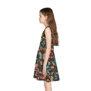 Girls Sleeveless Sundress Butterflies Pattern Summer Style Dipaliz - Dresses