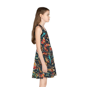 Girls Sleeveless Sundress Butterflies Pattern Summer Style Dipaliz - Dresses