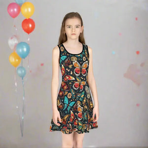 Girls Sleeveless Sundress Butterflies Pattern Summer Style Dipaliz - Dresses