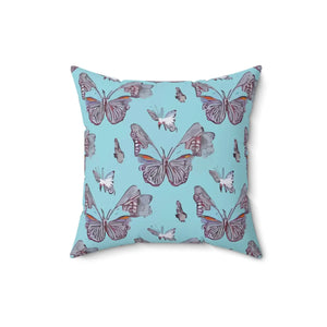 Vibrant Polyester Square Pillow Pink Butterflies - Dipaliz - Throw Pillows