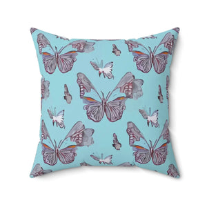 Vibrant Polyester Square Pillow Pink Butterflies - Dipaliz - Throw Pillows