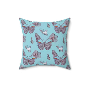 Vibrant Polyester Square Pillow Pink Butterflies - Dipaliz - Throw Pillows