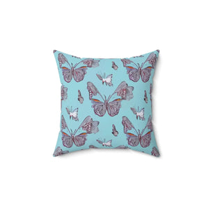 Vibrant Polyester Square Pillow Pink Butterflies - Dipaliz - Throw Pillows