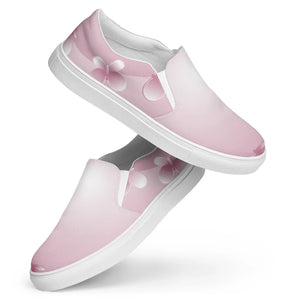 Vibrant Women’s Slip Canvas Shoes Pink Abstract Dipaliz - Sneakers