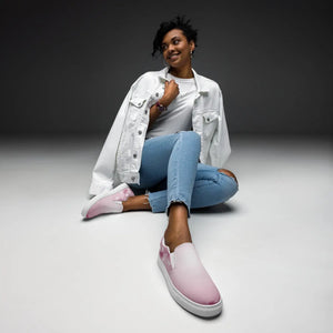 Vibrant Women’s Slip Canvas Shoes Pink Abstract Dipaliz - Sneakers