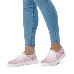Vibrant Women’s Slip Canvas Shoes Pink Abstract Dipaliz - Sneakers