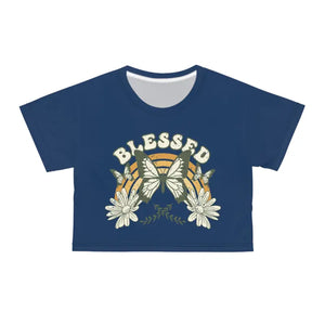 Blessed Crop Tee - Butterflies Positive Vibes Style - Dipaliz - T-shirts