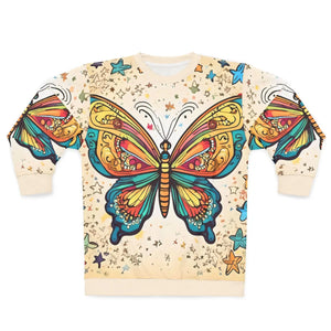 Vibrant Butterfly Unisex Sweatshirt - Custom Cut - Dipaliz - Sweatshirts