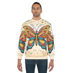 Vibrant Butterfly Unisex Sweatshirt - Custom Cut - Dipaliz - Sweatshirts