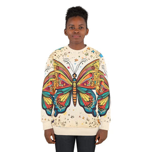 Vibrant Butterfly Unisex Sweatshirt - Custom Cut - Dipaliz - Sweatshirts