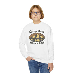 Cozy Youth Sweatshirt - Camping Design Cotton Blend - Dipaliz - Sweatshirts
