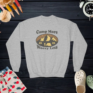 Cozy Youth Sweatshirt - Camping Design Cotton Blend - Dipaliz - Sweatshirts