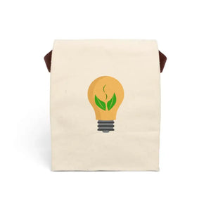 Canvas Lunch Bag - Idea Bulb Design Creative Energy - Dipaliz - 8’’ x 12.5’’ 5.5’’ / Natural - Boxes & Totes
