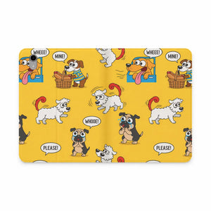 Dipaliz Cartoon Dog Pattern Tablet Folio Case Vegan Leather - Computer Accessories