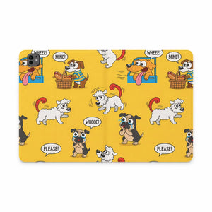 Dipaliz Cartoon Dog Pattern Tablet Folio Case Vegan Leather - Computer Accessories