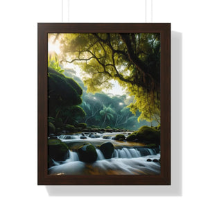 Framed Vertical Poster – Cascade Waterfall - Dipaliz - Posters Prints & Visual Artwork