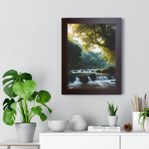Framed Vertical Poster – Cascade Waterfall - Dipaliz - Posters Prints & Visual Artwork