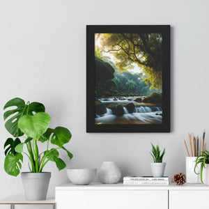 Framed Vertical Poster – Cascade Waterfall - Dipaliz - Posters Prints & Visual Artwork