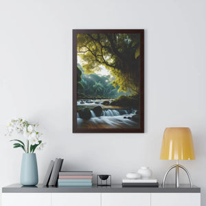 Framed Vertical Poster – Cascade Waterfall - Dipaliz - Posters Prints & Visual Artwork