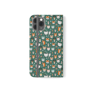 Cat Samsung Galaxy S22 Flip Case - Faux Leather - Dipaliz - Mobile Phone Cases