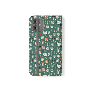 Cat Samsung Galaxy S22 Flip Case - Faux Leather - Dipaliz - Mobile Phone Cases