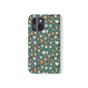 Cat Samsung Galaxy S22 Flip Case - Faux Leather - Dipaliz - Mobile Phone Cases