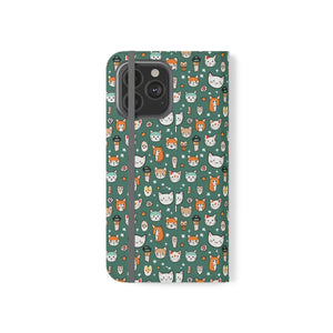 Cat Samsung Galaxy S22 Flip Case - Faux Leather - Dipaliz - Mobile Phone Cases