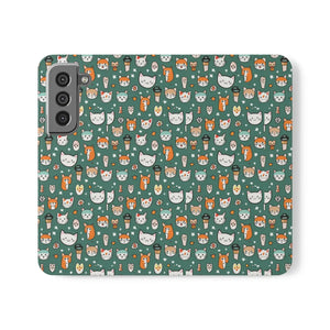 Cat Samsung Galaxy S22 Flip Case - Faux Leather - Dipaliz - Mobile Phone Cases