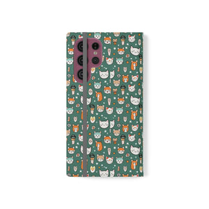 Cat Samsung Galaxy S22 Flip Case - Faux Leather - Dipaliz - Mobile Phone Cases