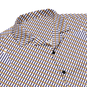 Eco-friendly Unisex Button Shirt Purple Orange Check - Dipaliz - Shirts