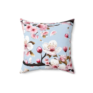 Cherry Blossom Floral Throw Pillow – Spun Polyester - Dipaliz - Pillows