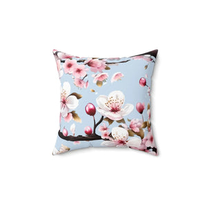 Cherry Blossom Floral Throw Pillow – Spun Polyester - Dipaliz - Pillows