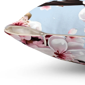 Cherry Blossom Floral Throw Pillow – Spun Polyester - Dipaliz - Pillows