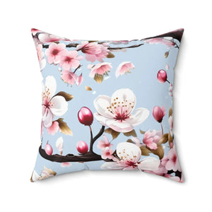 Cherry Blossom Floral Throw Pillow – Spun Polyester - Dipaliz - Pillows