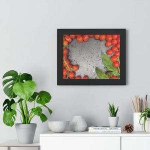 Framed Horizontal Poster Cherry Tomatoes Art Print - Dipaliz - 14″ x 11″ / Black - Posters Prints & Visual Artwork