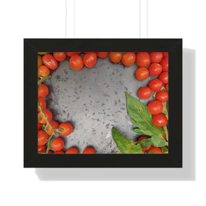 Poster - Cherry Tomatoes Framed Horizontal - Basil Garden Art - Dipaliz
