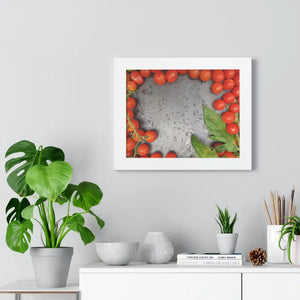 Poster - Cherry Tomatoes Framed Horizontal - Basil Garden Art - Dipaliz