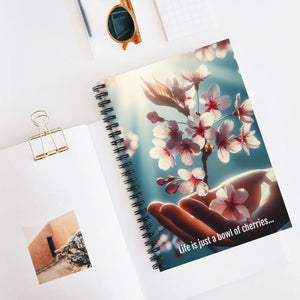 Vibrant Cherry Tree Ruled Line Notebook - Dipaliz - Notebooks & Notepads