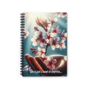 Vibrant Cherry Tree Ruled Line Notebook - Dipaliz - Notebooks & Notepads