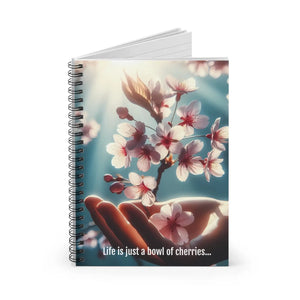 Vibrant Cherry Tree Ruled Line Notebook - Dipaliz - Notebooks & Notepads
