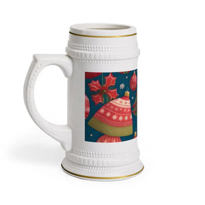 Mug - Beer Stein - 22oz White Ceramic Christmas - Dipaliz
