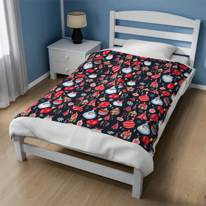 Velveteen Plush Blanket – Christmas Decorations - Dipaliz - Blankets
