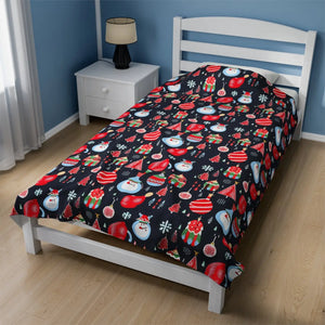 Velveteen Plush Blanket – Christmas Decorations - Dipaliz - Blankets