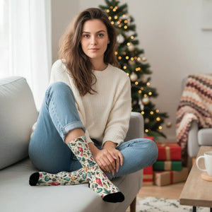 Dipaliz Christmas Lights Crew Socks - Cushioned Holiday