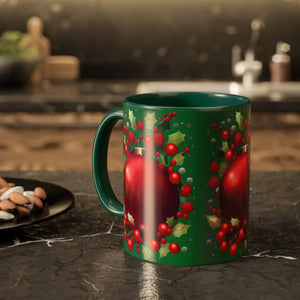 Vibrant Christmas Ornament Mug - Ceramic Holiday - Dipaliz - Mugs