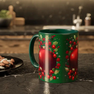 Christmas Ornament Mug - Festive Ceramic Holiday Drinkware - Dipaliz - 11oz / Green - Mugs