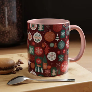 Mug - Accent Coffee - Christmas Ornaments 11oz Two-tone - Dipaliz