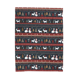 Custom Reindeer Velveteen Plush Blanket - Christmas - Dipaliz - Blankets