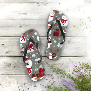 Christmas Snowman Unisex Flip Flops Festive Comfort Dipaliz - Slippers